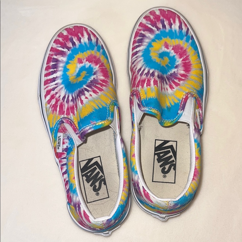 Vans Classic Slip-On Shoes – Tie-Dye Spiral – Women’s 5 / Men’s 3.5 - Picture 7 of 10